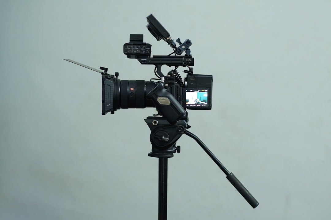 Professional broadcast camera equipment setup