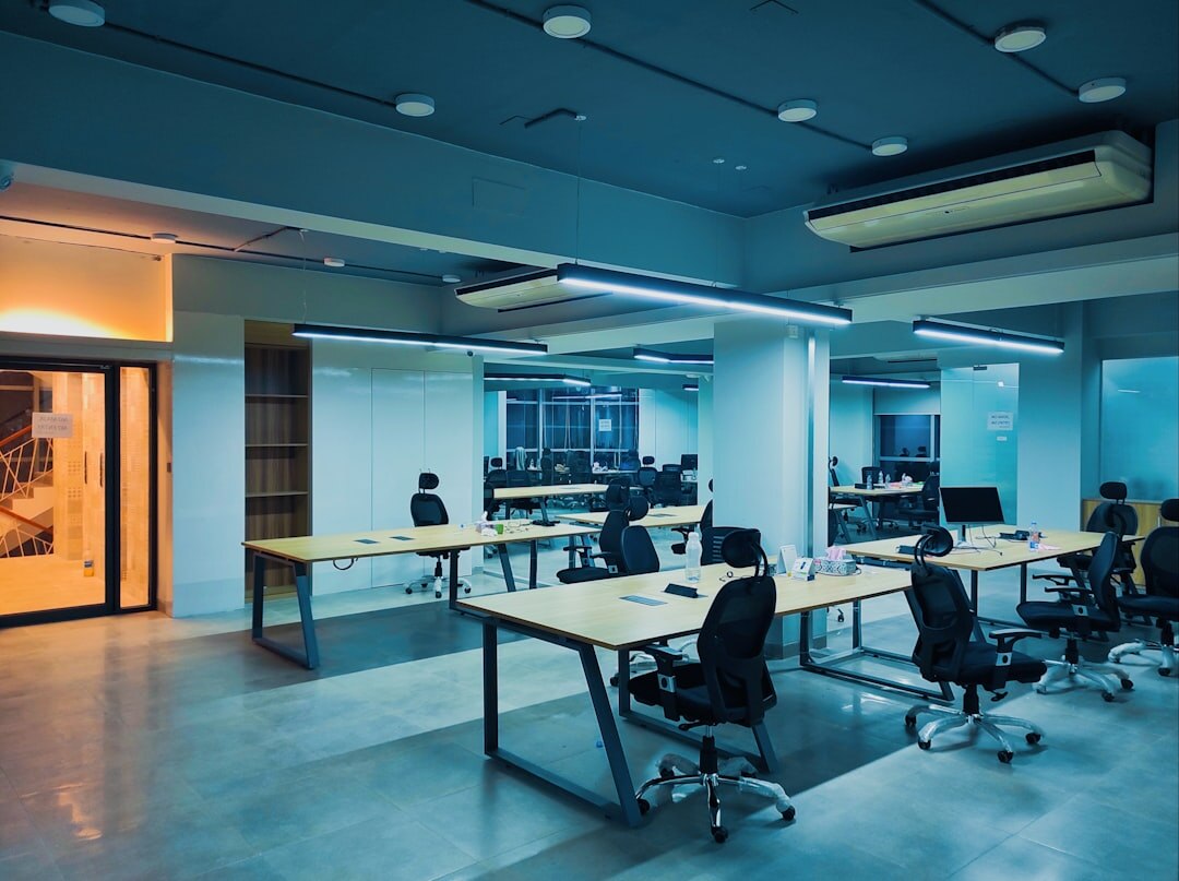Modern broadcast company office interior